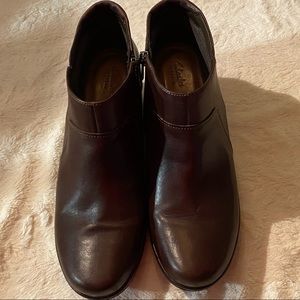 Chocolate brown wedge ankle boots